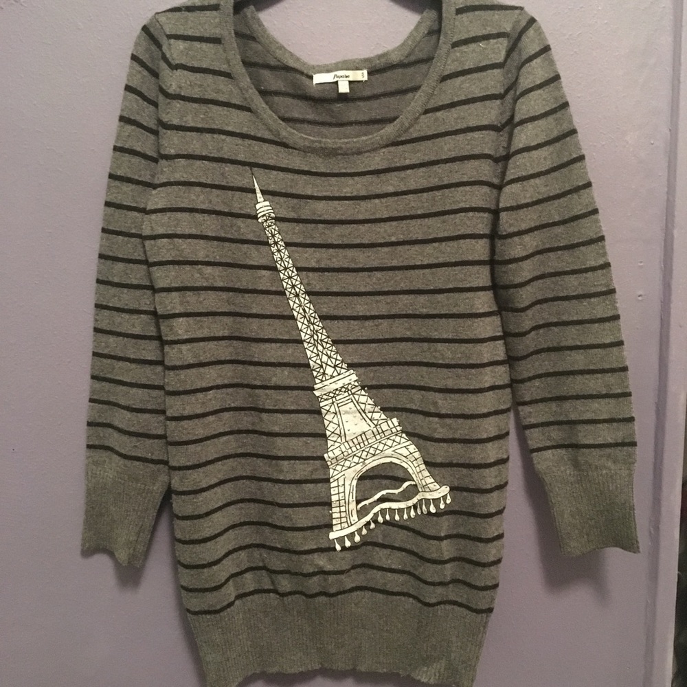 Striped Knit top with Eiffel Tower